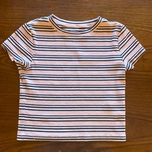 Pink & black crop top teens/kids (small 12-14) great condition